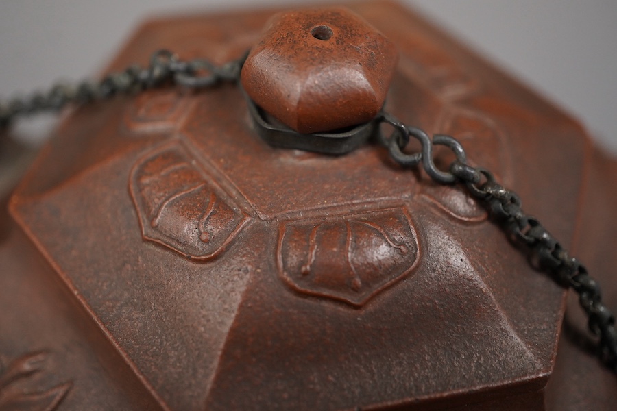 A Chinese Yixing hexagonal teapot, Kangxi period